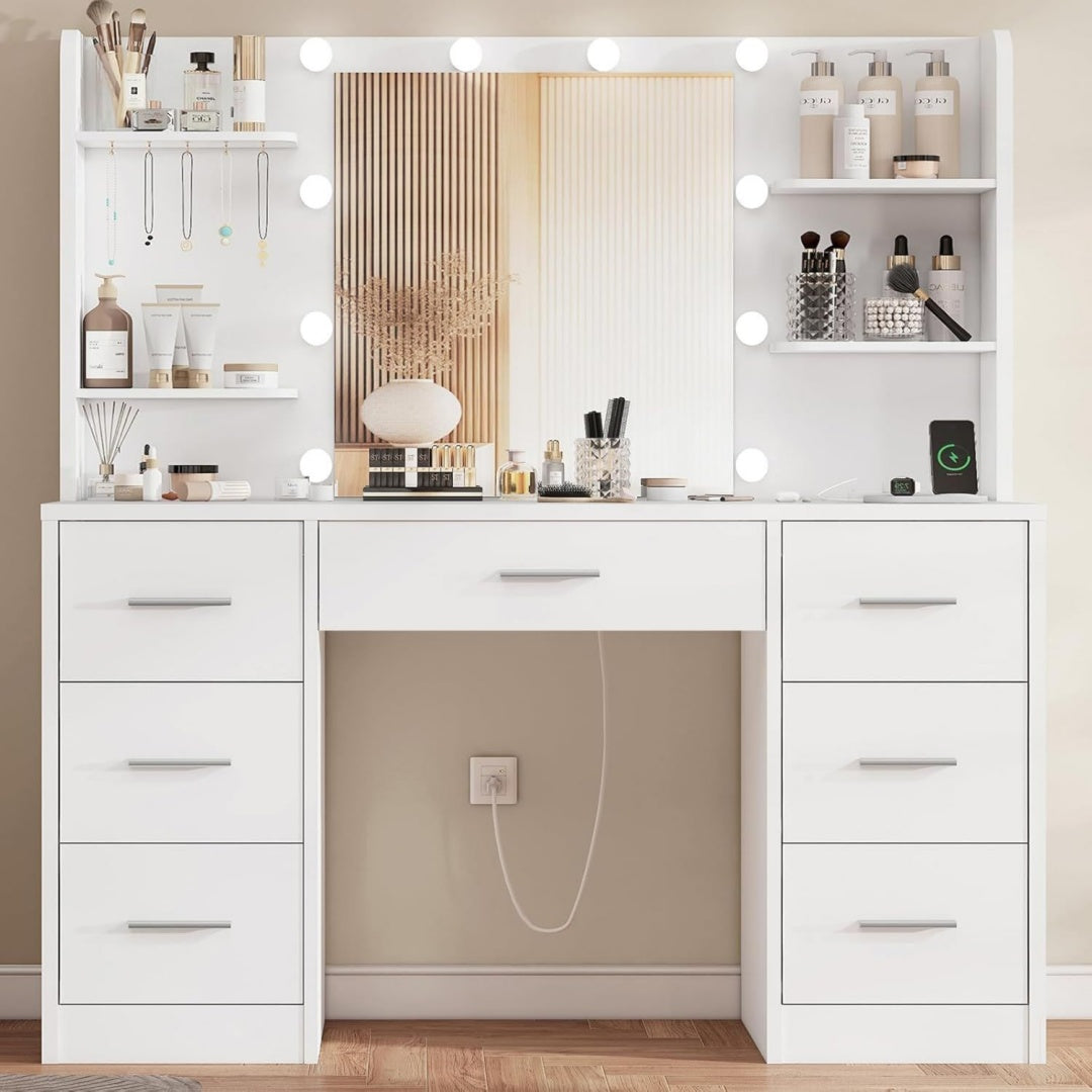 toelette bianco con ripiani porta usb